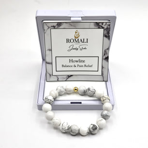 Natural Howlite Crsytal Bracelet -   balance & pain relief