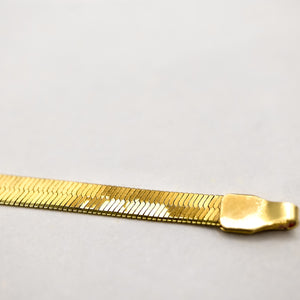 18k Solid Gold Herringbone Bracelet