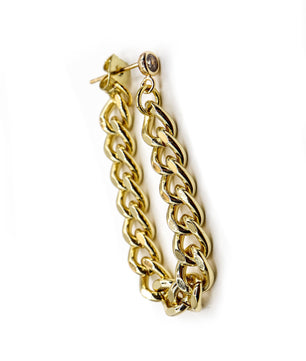 ROMALI 18K Gold-Plated - Classique Gold Curb Chain Earrings - ROMALI