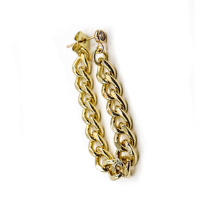 18K Gold-Plated - Classique Gold Curb Chain Earrings -