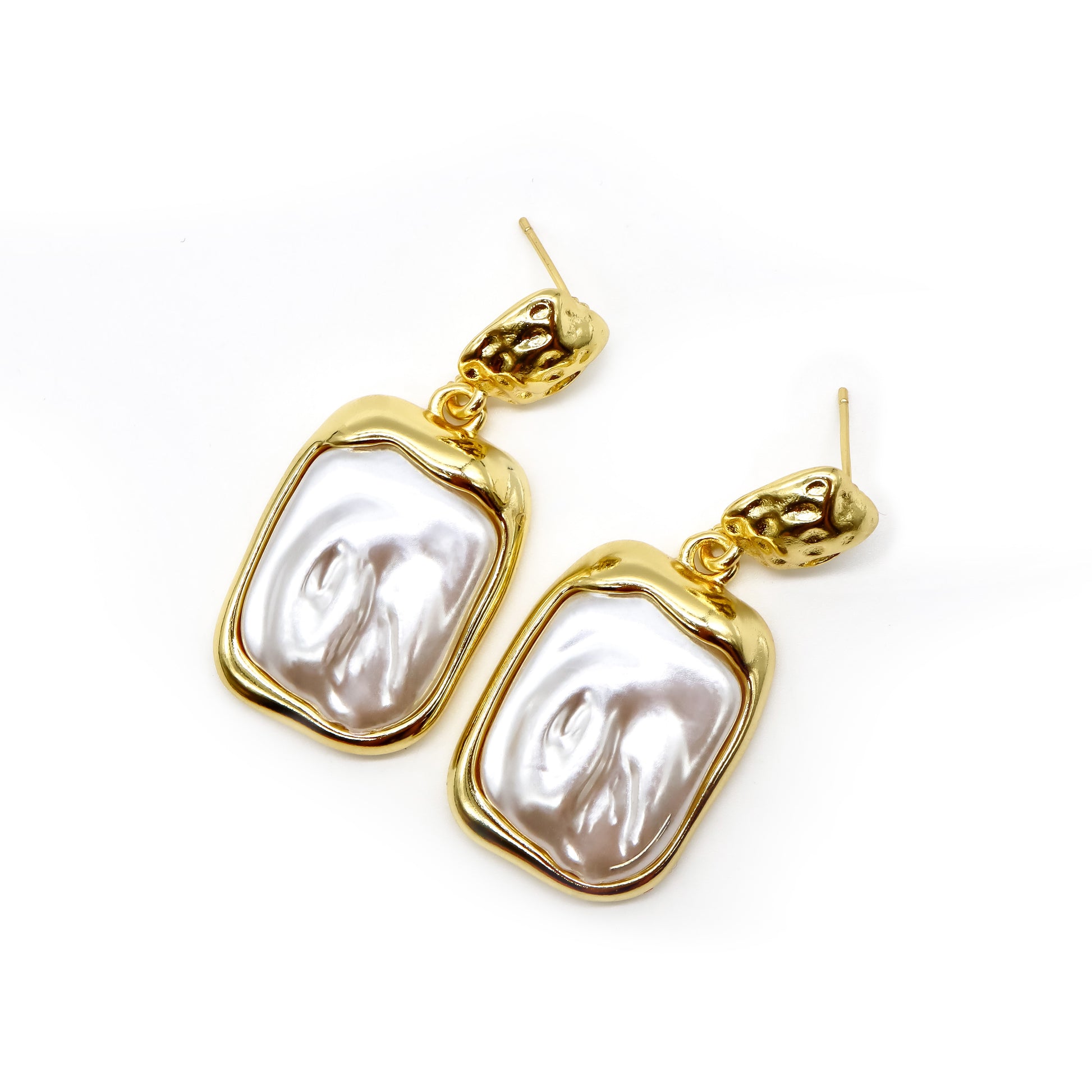 ROMALI 18k Gold-Plated Shell Pearl Drop Earrings