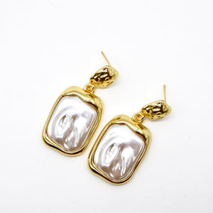 ROMALI 18k Gold-Plated Shell Pearl Drop Earrings