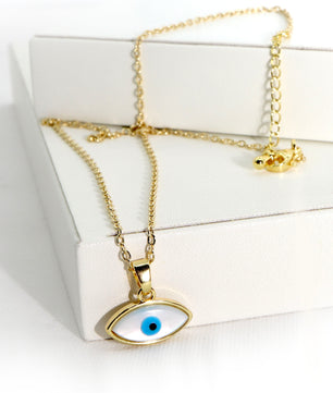 ROMALI 18K Gold-Plated Shell Eye Pendant Necklace - ROMALI