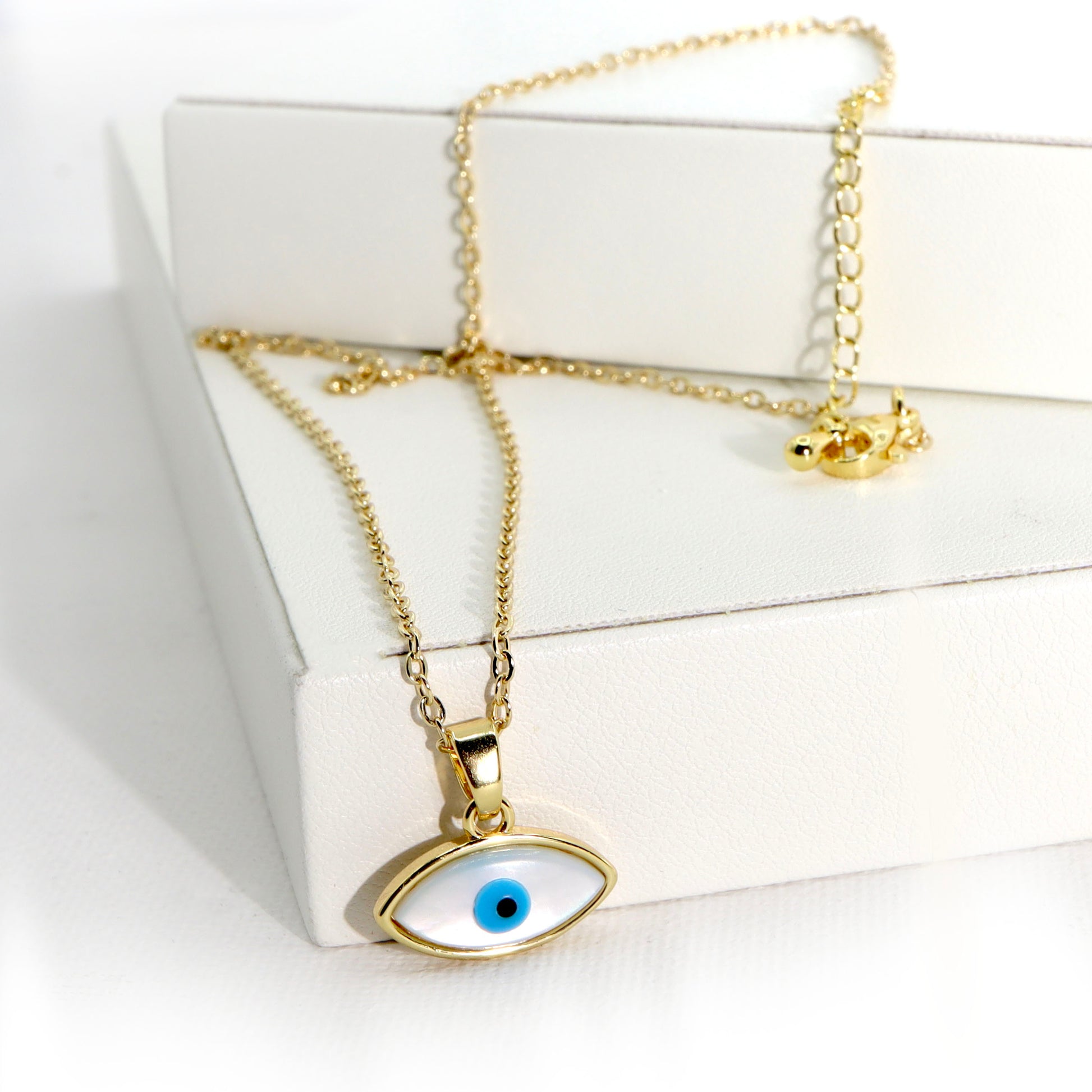 ROMALI 18K Gold-Plated Shell Eye Pendant Necklace - ROMALI
