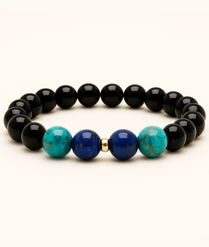 ROMALI Sagittarius Zodiac Beaded Bracelet - Turquoise & Lapis Lazuli - ROMALI