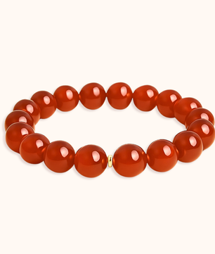 ROMALI Natural Carnelian Beaded Bracelet - Stone of Creativity 10mm - ROMALI