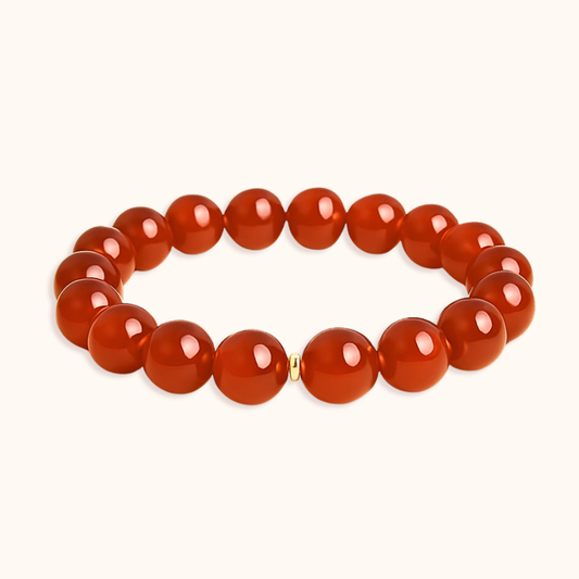 ROMALI Natural Carnelian Beaded Bracelet - Stone of Creativity 10mm - ROMALI