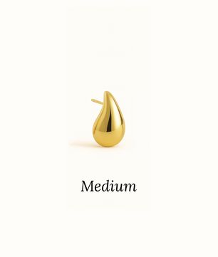 18k Gold-Plated Statement Golden Teardrop Stud Dangle Earrings Small, Medium, Large - ROMALI