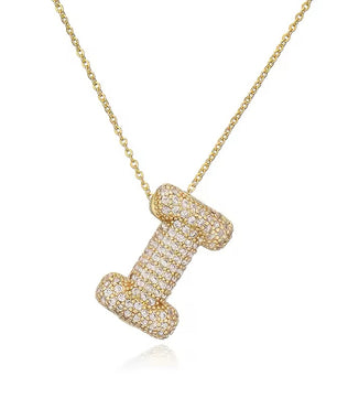 ROMALI 18K Gold-Plated Zirconia Balloon Initial Necklace - ROMALI