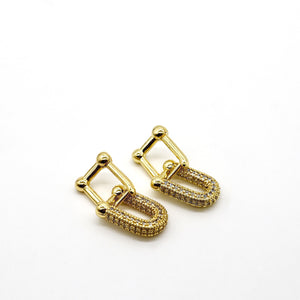 18k Gold-Plated Shimmering Link Earrings - ROMALI