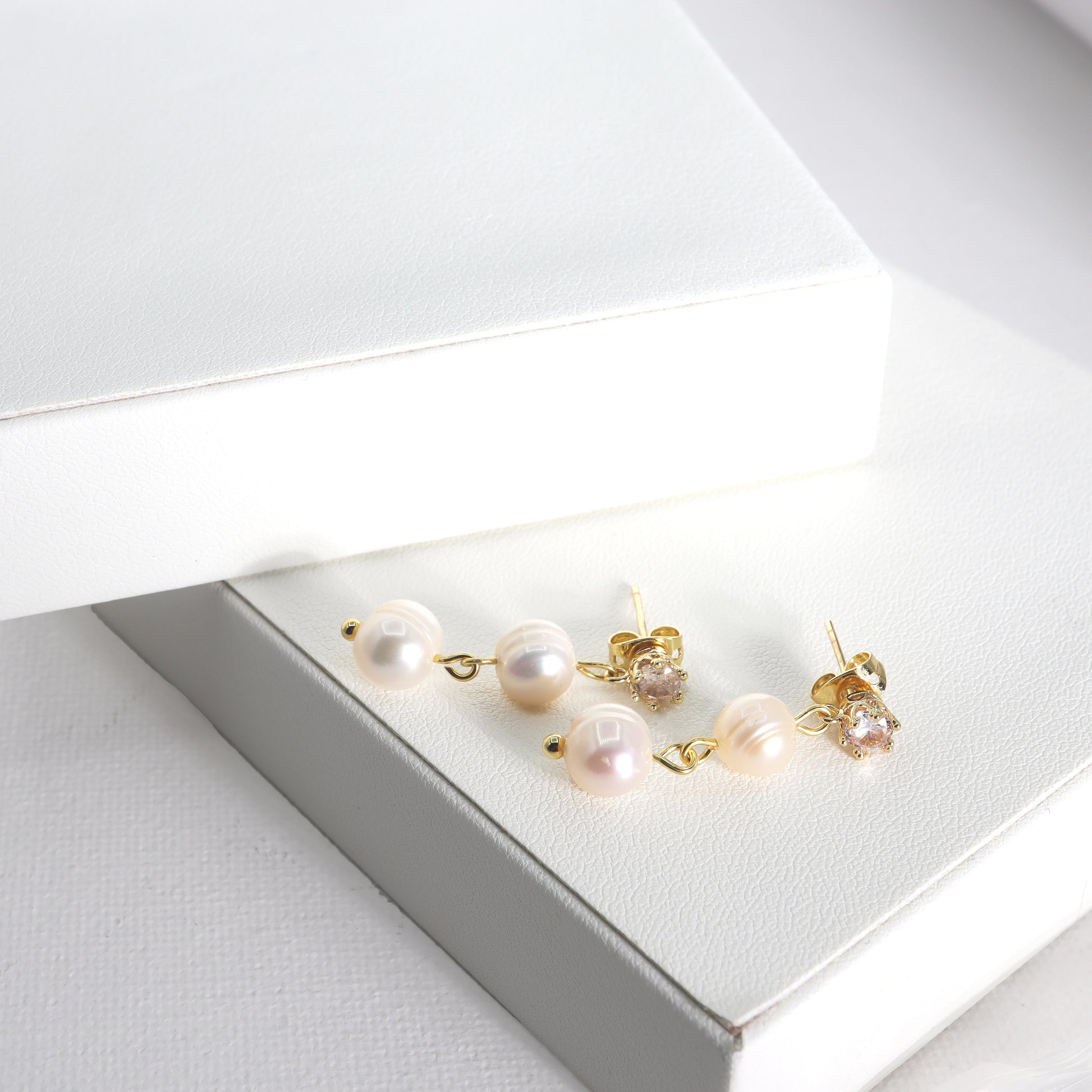 ROMALI 18K Gold-Plated Freshwater Pearl Dangle Earrings - ROMALI