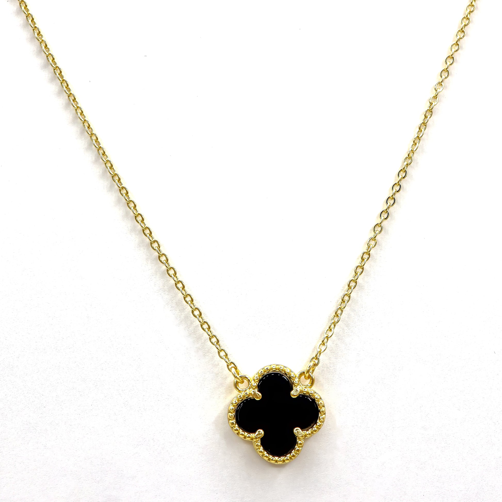 ROMALI 18k Gold-Plated Clover Dainty Chain Necklace