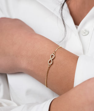 ROMALI 18K Gold-Plated Infinity Adjustable Slider Bracelet - ROMALI