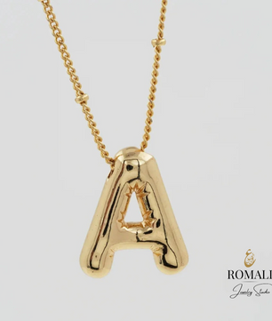 ROMALI 18k Gold-Plated Balloon Initial Pendant Necklace - ROMALI