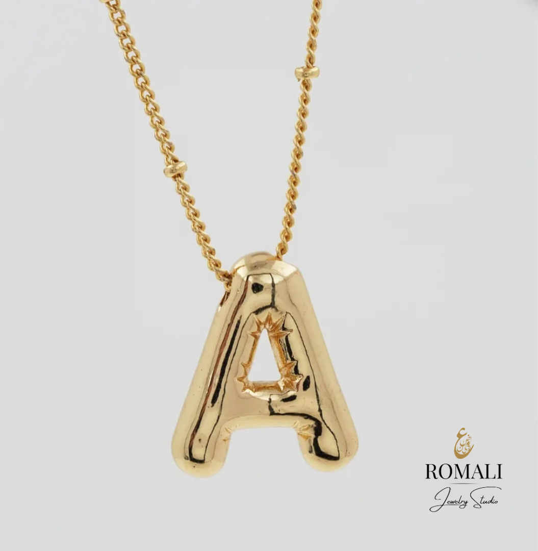 18k Gold-Plated Balloon Initial Letter Necklace