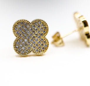 18k Gold-Plated Lucky Clover Studs