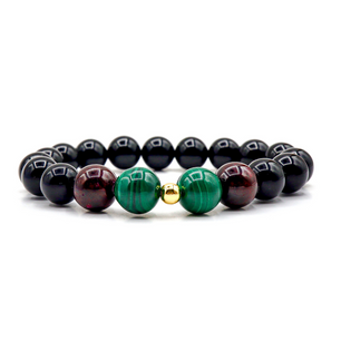 Capricorn Zodiac Bracelet - Garnet & Malachite