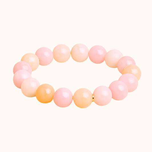 ROMALI Natural Morganite Jade Beaded Bracelet - Stone of Compassion 10mm - ROMALI