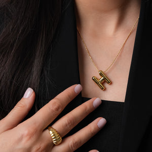 ROMALI 18k Gold-Plated Balloon Initial Pendant Necklace - ROMALI