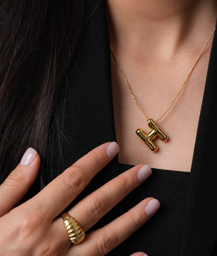 ROMALI 18k Gold-Plated Balloon Initial Pendant Necklace - ROMALI