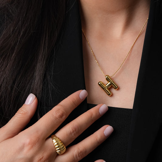 ROMALI 18k Gold-Plated Balloon Initial Pendant Necklace - ROMALI