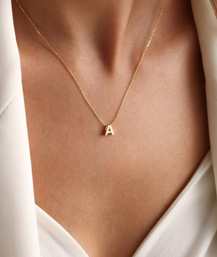 ROMALI 18k Gold-Plated Initial pendant Adjustable Necklace - ROMALI