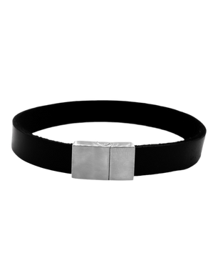 ROMALI Black Flat Leather Magnetic Bracelet - ROMALI