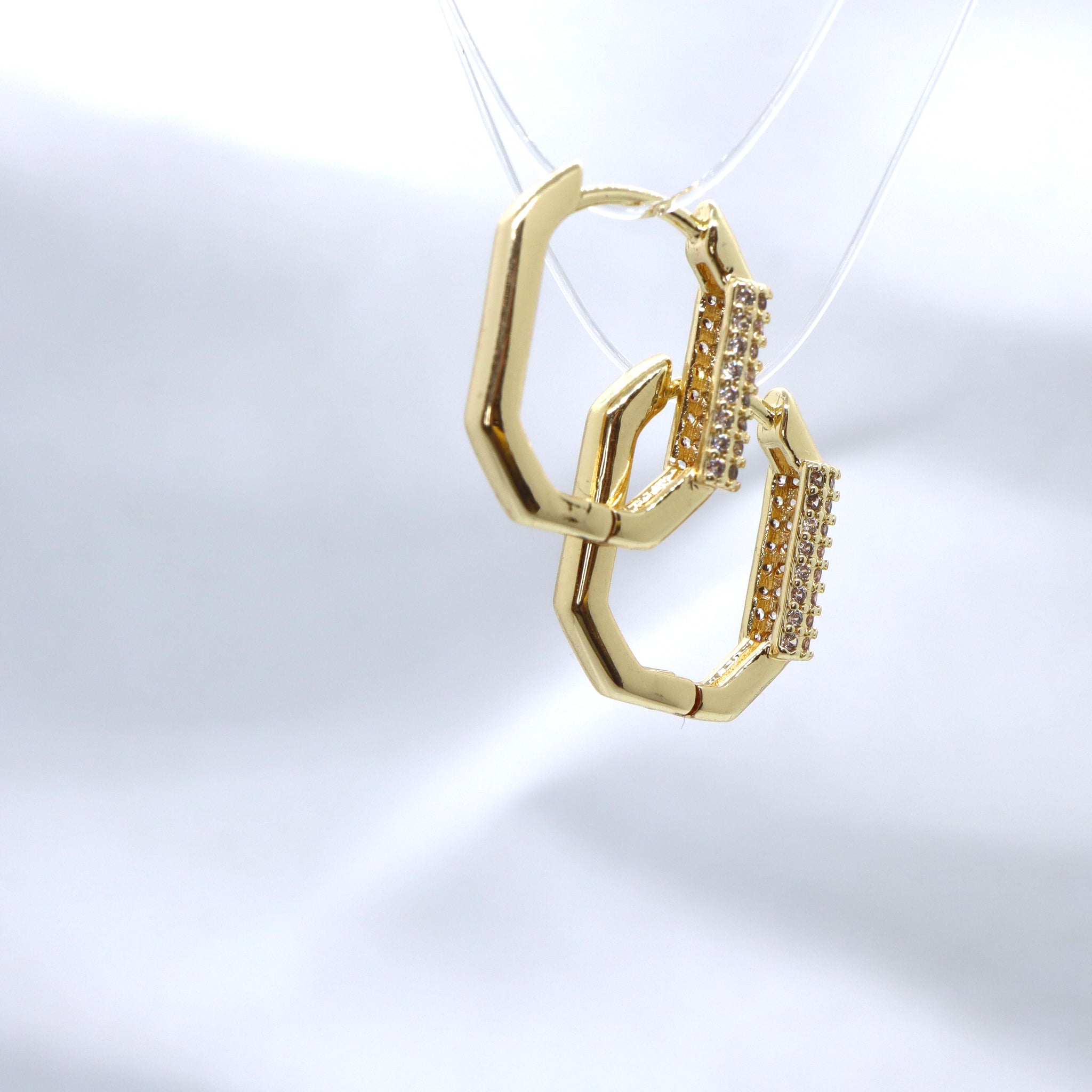 18k Gold-Plated Chic Rectangle Hoop Earrings