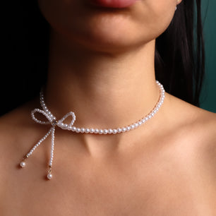 ROMALI Pearl Bowtie Choker