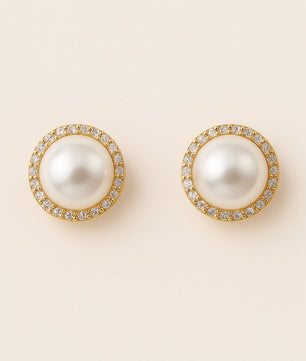 ROMALI 18K Gold-Plated Pearl Stud Earrings