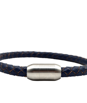 ROMALI Navy Leather Magnetic Bracelet - ROMALI