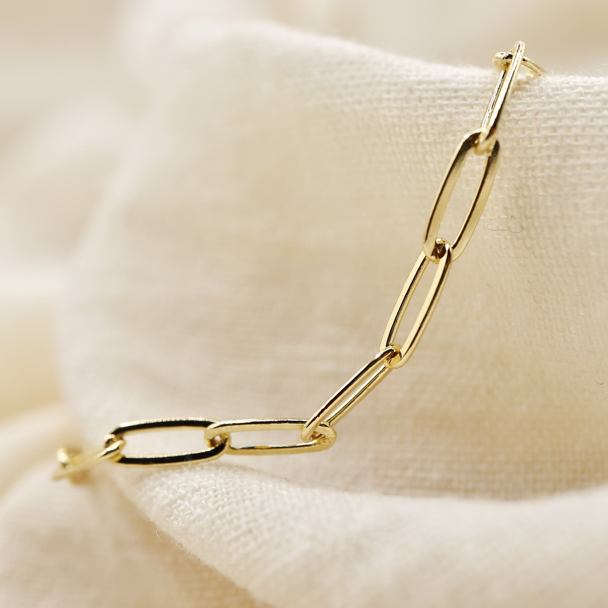 18k Gold-Plated Dainty Paperclip Chain Set
