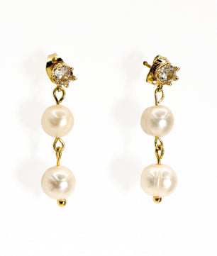 ROMALI 18K Gold-Plated Freshwater Pearl Dangle Earrings - ROMALI