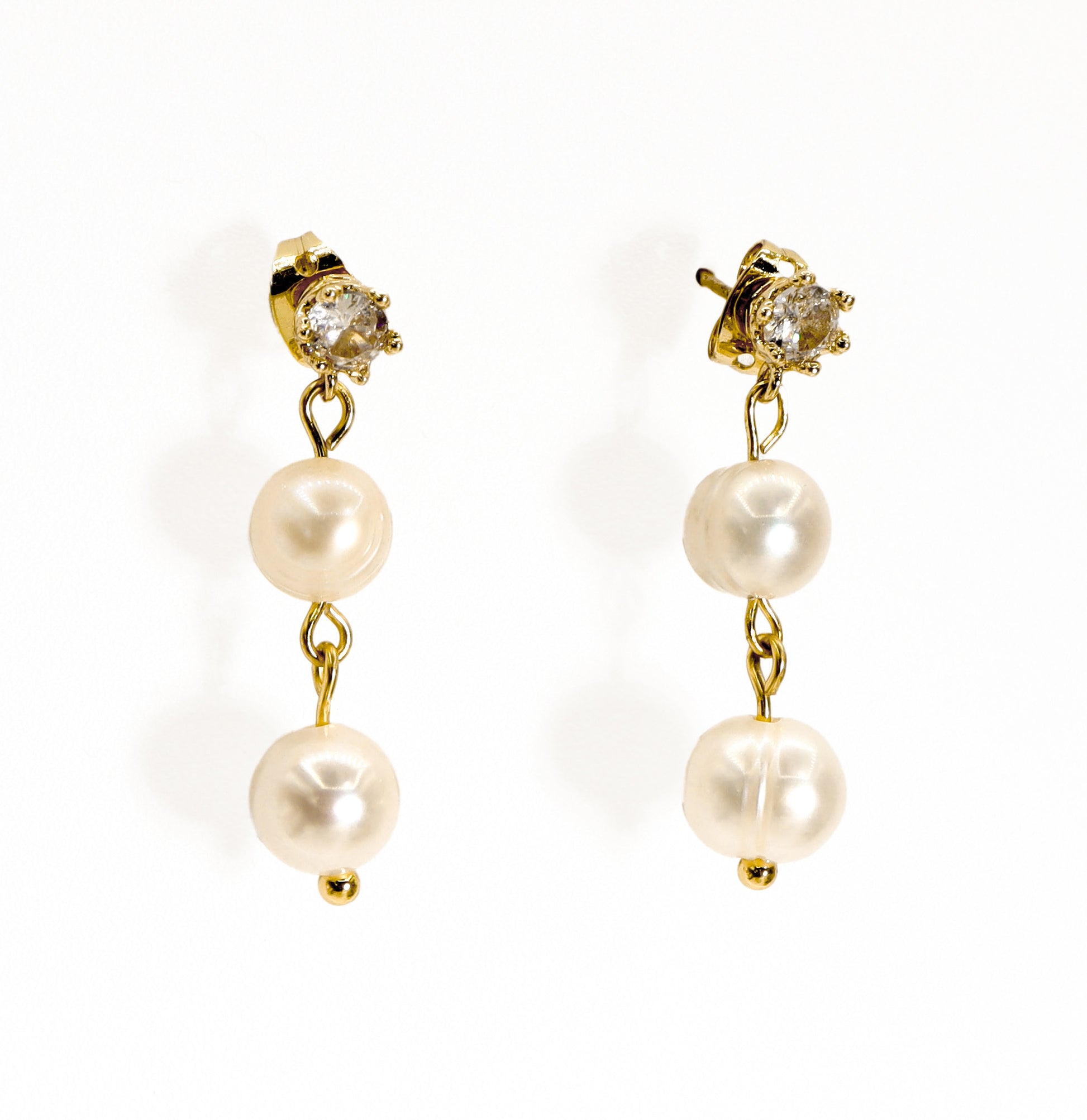 ROMALI 18K Gold-Plated Freshwater Pearl Dangle Earrings - ROMALI