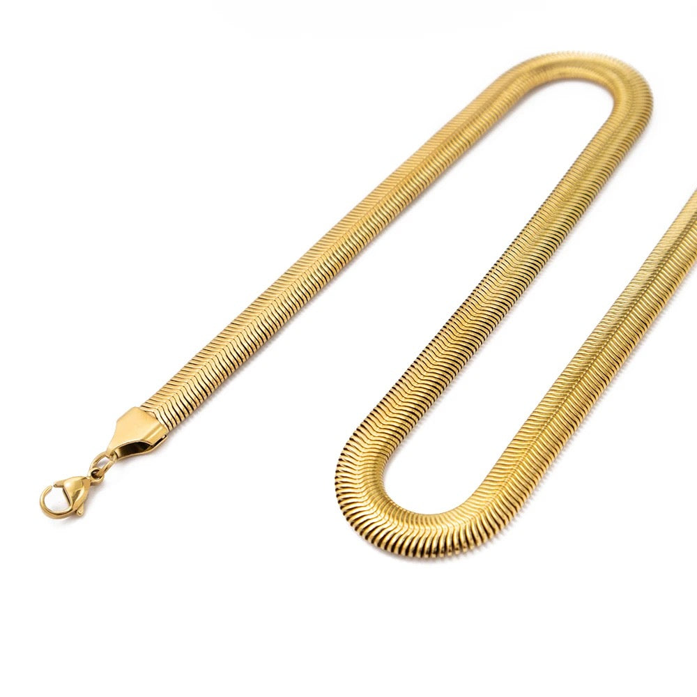 18k Gold-Plated Snake Chain Necklace