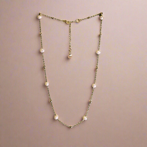 18k GP Dainty Classic Pearl Necklace