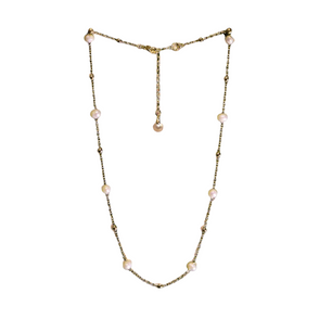 18k Gold-Plated Dainty Floating Pearl Necklace