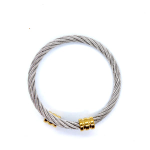 Golden Cable Bracelet- Adjustable Bangle - 18K Goldplated