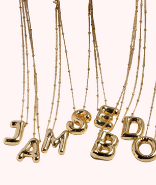 ROMALI 18k Gold-Plated Balloon Initial Pendant Necklace - ROMALI