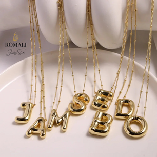 18k Gold-Plated Balloon Initial Letter Necklace