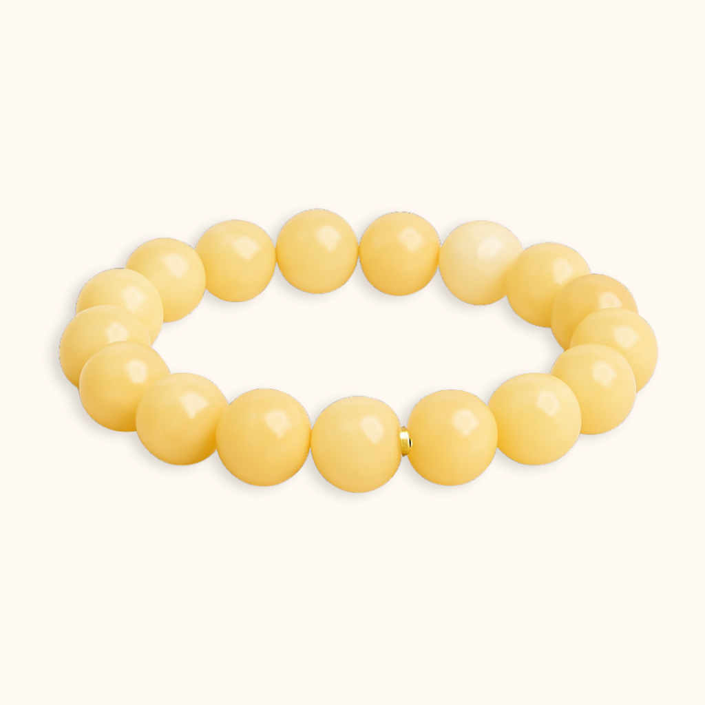 ROMALI Natural Yellow Calcite Beaded Bracelet – Stone of Joyfulness 10mm - ROMALI
