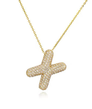 ROMALI 18K Gold-Plated Zirconia Balloon Initial Necklace - ROMALI