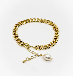 ROMALI 18k Gold-Plated - Gold Curb Chain Bracelet