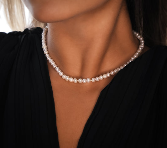 ROMALI 18k Gold-Plated Natural Freshwater Pearl Necklace - ROMALI