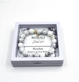 Natural Howlite Crsytal Bracelet -   balance & pain relief