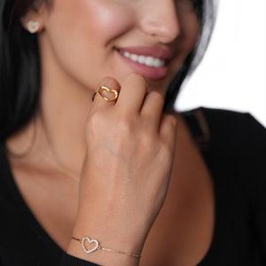 ROMALI 18K Gold-Plated Open Heart Adjustable Bracelet - ROMALI