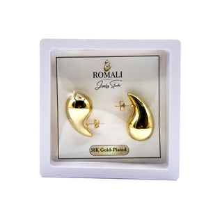 18k Gold-Plated Large Chunky Golden Teardrop Earrings