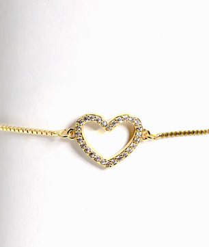 ROMALI 18K Gold-Plated Open Heart Adjustable Bracelet - ROMALI