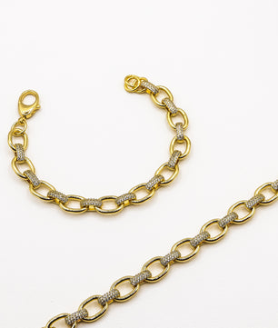 18K Gold-Plated Handcrafted Cubic Zirconia Link Chain - ROMALI