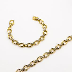 18K Gold-Plated Handcrafted Cubic Zirconia Link Chain